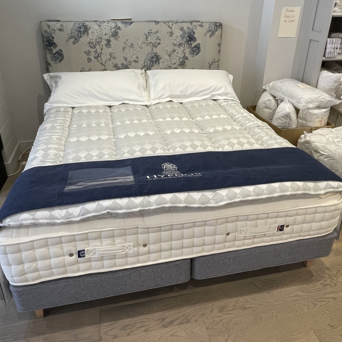 Hypnos Wool Origins 6 divan set in the King's Road showroom